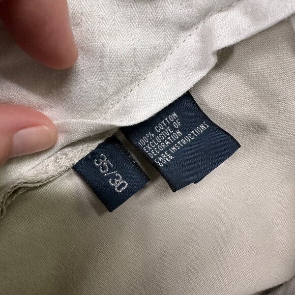 Polo Ralph Lauren Preston Pants Mens 35x30 Khaki Chino Flat Front Classic Fit - Picture 9 of 12